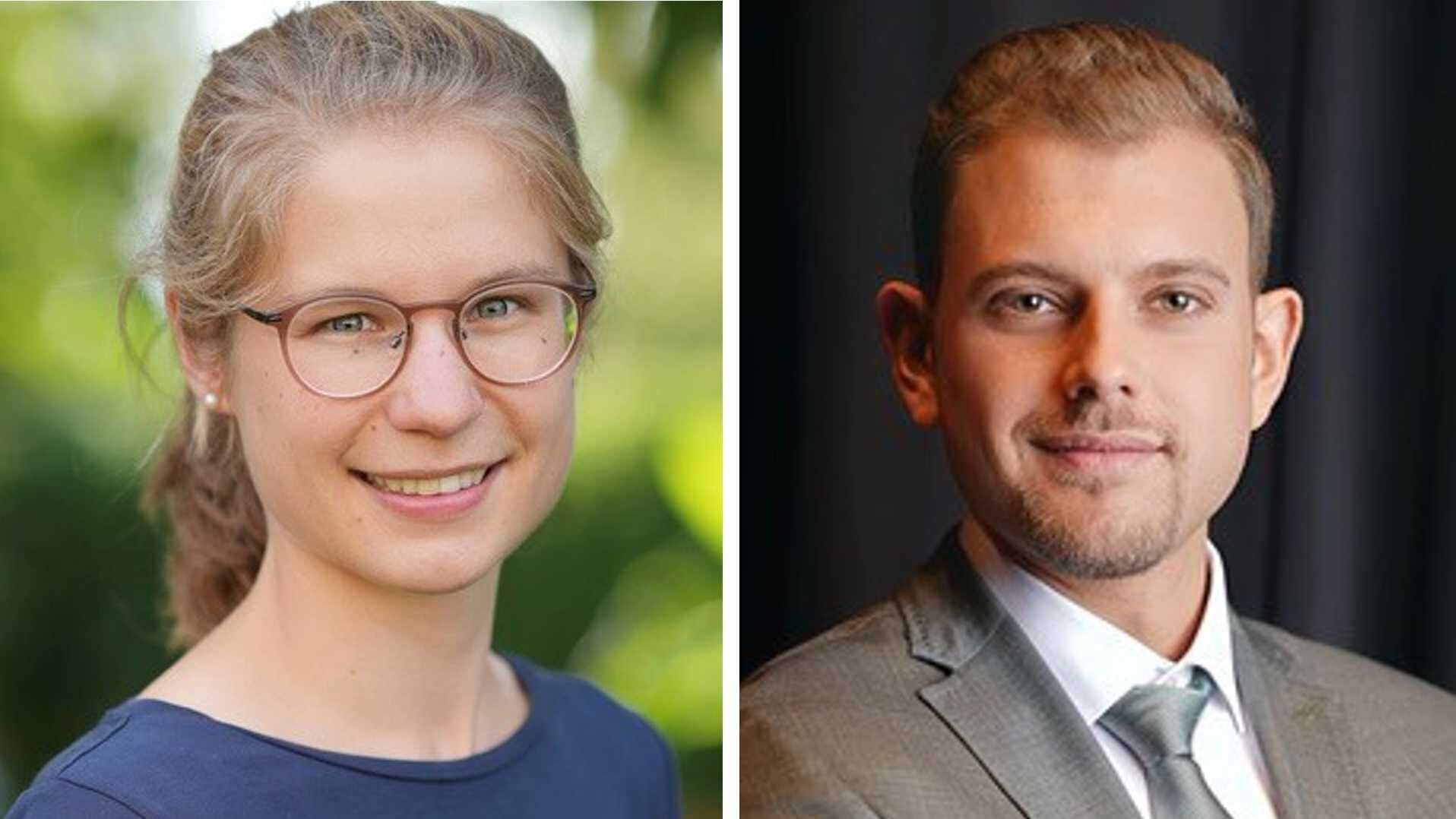 Porträtfotos von Alena Hartmann und Vincent Knüppe